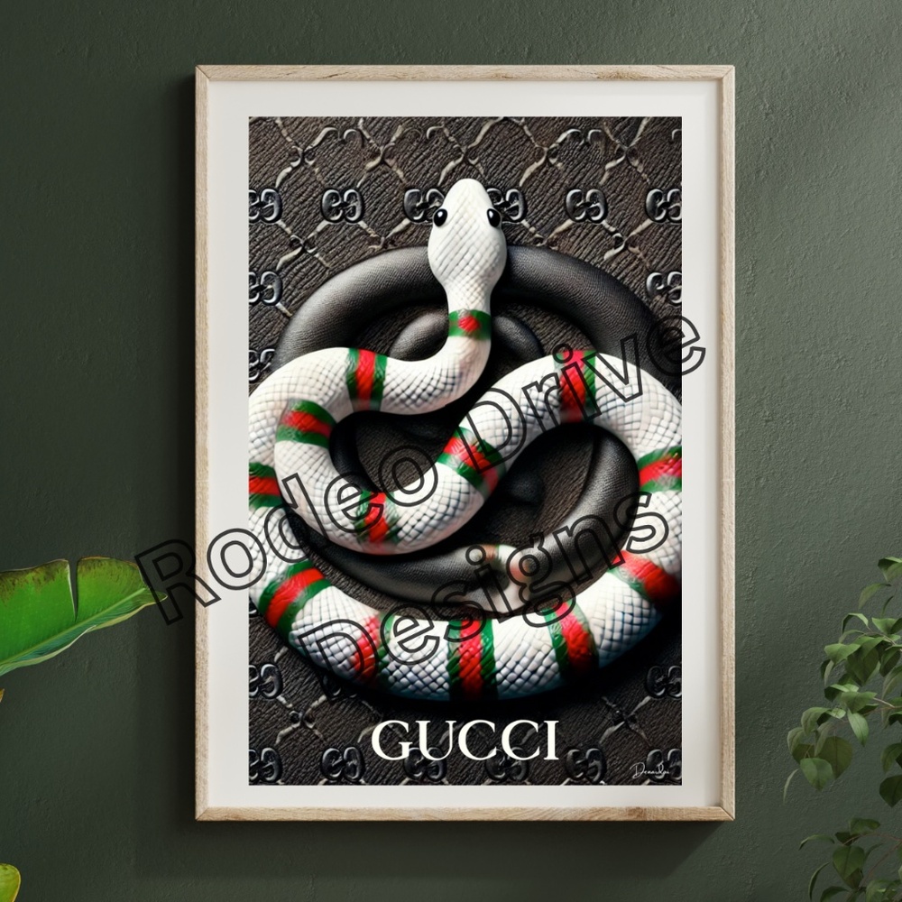 Gucci Snake Fashion Glamour Wall Art 11x17 by Rodeo Drive Designs Limited Prints